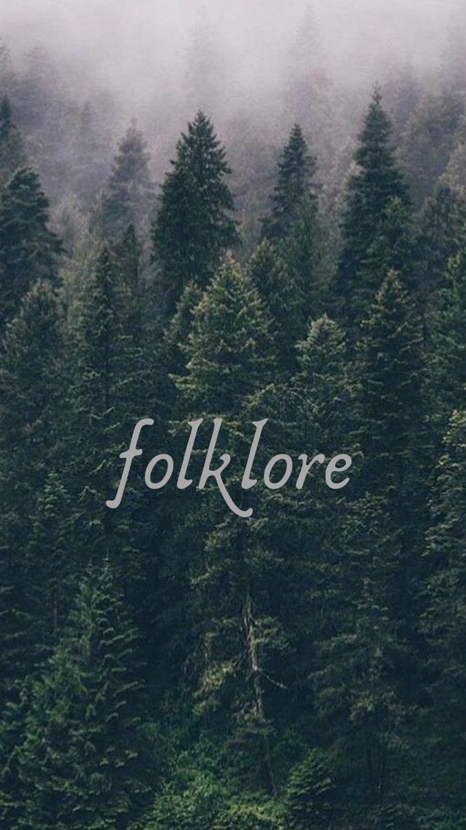 trees with the word folklore written on them