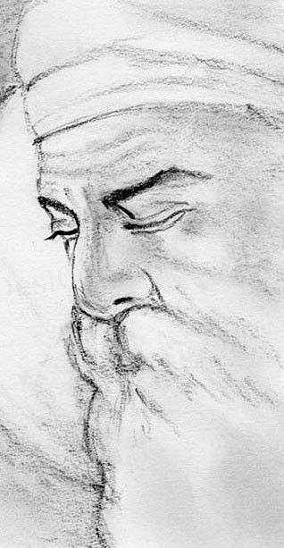 a pencil drawing of santa claus with his eyes closed