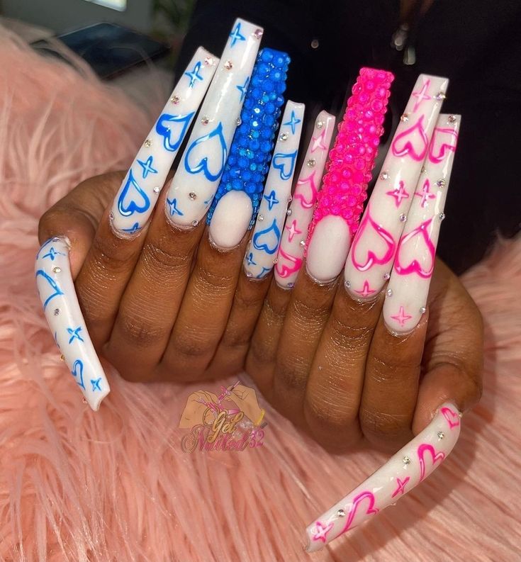 Lit Captions, Fly Nails, Long Acrylic Nail Designs, Dope Nail Designs, Glamorous Nails, Exotic Nails, Acrylic Nails Coffin Pink, Long Acrylic, Nail Fashion