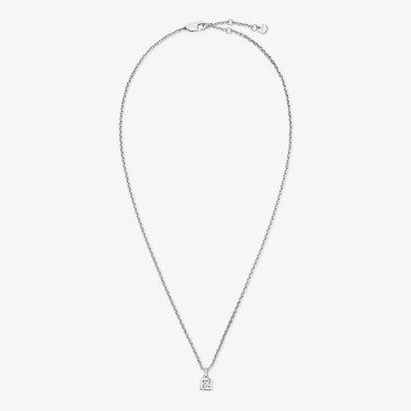 Fine chain-link necklace with FF pendant. Decorated with white crystal set in the double F. Made of palladium-finish metal. Made in Italy. One Size Fragrance Gift, Clutch Pouch, Crystal Set, Women Essentials, Boot Accessories, The Double, White Crystal, Chain Link Necklace, Link Necklace