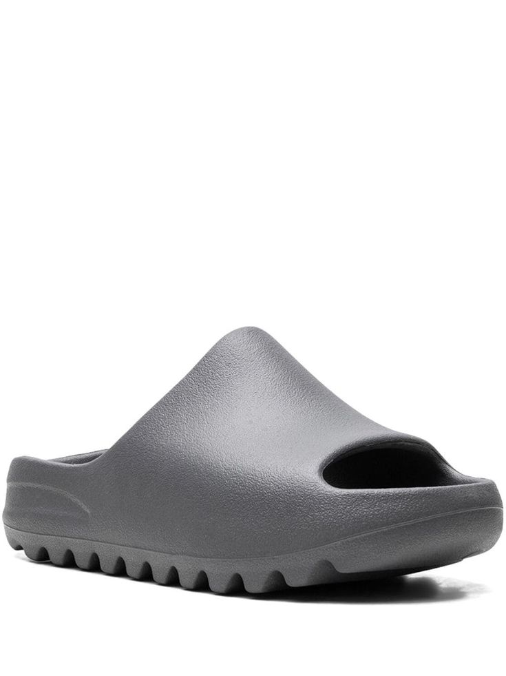 slate grey round open toe slip-on style ridged rubber sole These styles are supplied by a premium and authenticated sneaker marketplace. Stocking only the most sought-after footwear, they source and curate some of the most hard to find sneakers from around the world. Textured Sole Slides For Streetwear, Comfortable Slides With Textured Sole For Streetwear, Textured Footbed Slip-on Slides For Streetwear, Slides With Textured Sole And Round Toe For Streetwear, Streetwear Slides With Textured Sole And Round Toe, Sporty Gray Slip-on Slides, Gray Cushioned Slides, Non-slip Slide Sneakers For Streetwear, Textured Slip-on Slides For Streetwear