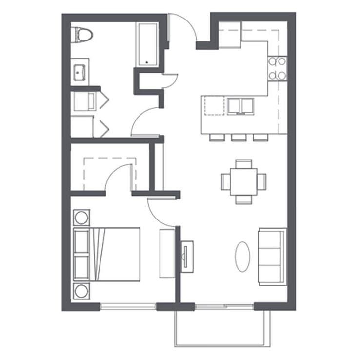 the floor plan for a studio apartment