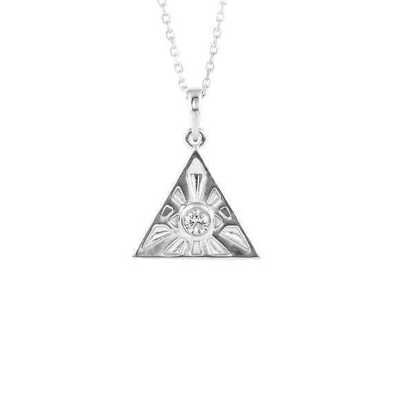 14k Gold Diamond Eye of Providence Pendant Necklace - 14k, 18k White, Rose, Yellow Gold & Platinum. All Seeing Eye. Egyptian Jewelry, Gifts Timeless White Gold Diamond-shaped Jewelry, White Gold Sterling Silver Diamond Necklace, Diamond Pendant Necklace Hallmarked, White Gold Charm Necklaces With Diamond Accents, Diamond-shaped Diamond Necklace For Anniversary, White Gold Diamond Charm Necklaces, Fine Jewelry Sterling Silver Hallmarked Diamond Necklace, Spiritual Sterling Silver Necklace With Diamond Accents, Spiritual Sterling Silver Necklaces With Diamond Accents