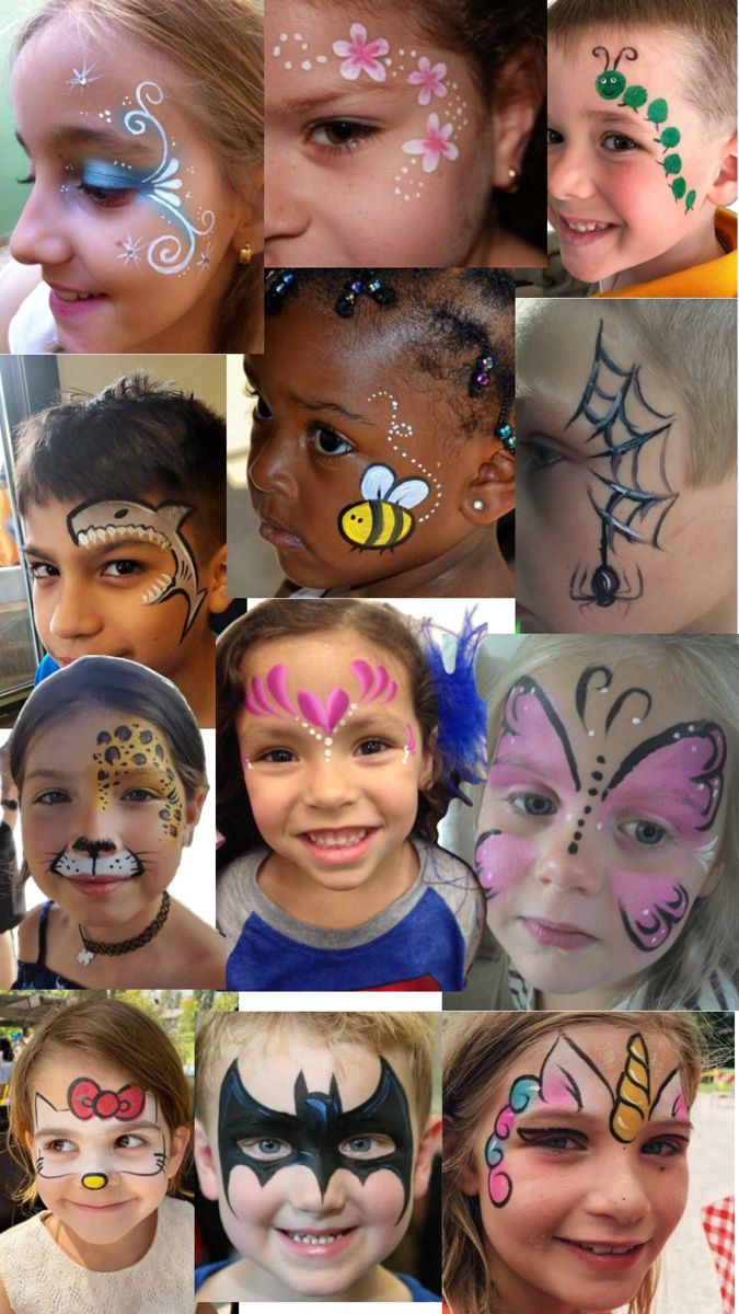 Kid Halloween Face Paint Ideas, Quick Face Paint Ideas, Halloween Kids Face Paint Easy, Face Paint Practice Template, Kids Face Painting Ideas Easy Halloween, Kid Face Painting Ideas, Beginner Face Paint, Face Painting For Kids Easy, Easy Fall Face Painting Ideas