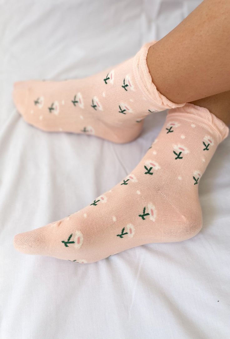 Full Bloom Socks In Pink Floral Comfortable Pink Cotton Socks, Comfortable Cotton Socks For Spring, Pink Casual Winter Socks, Casual Pink Winter Socks, Pink Casual Socks For Winter, Super Soft Comfortable Pink Socks, Comfortable Soft Pink Socks, Comfortable Casual Spring Socks, Comfortable Super Soft Pink Socks