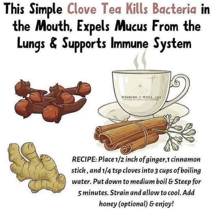 an advertisement with cinnamon, cloves and mucus for the health support system