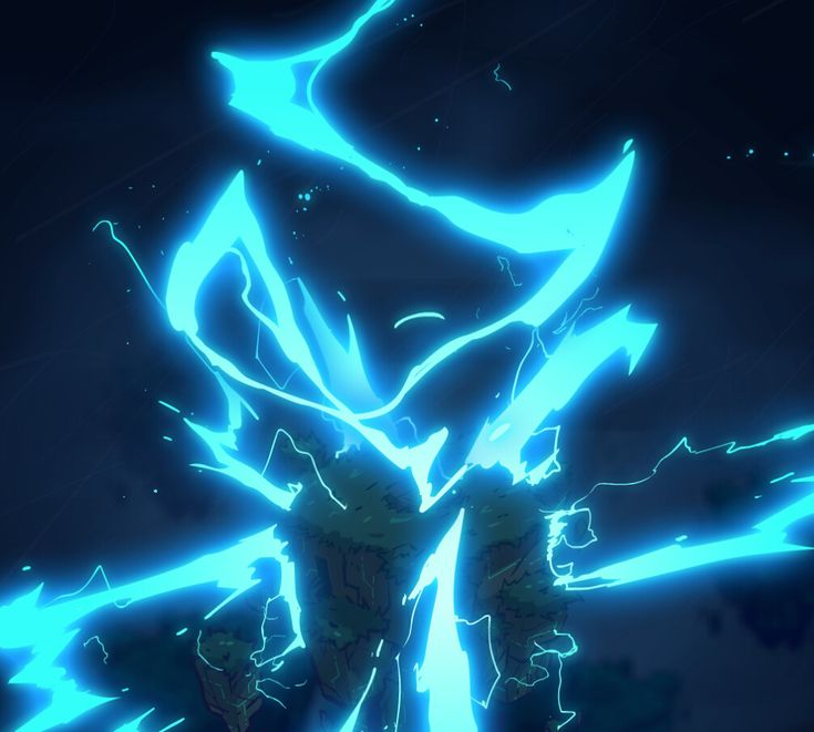 an animated image of a monster with blue lights on it's face and arms