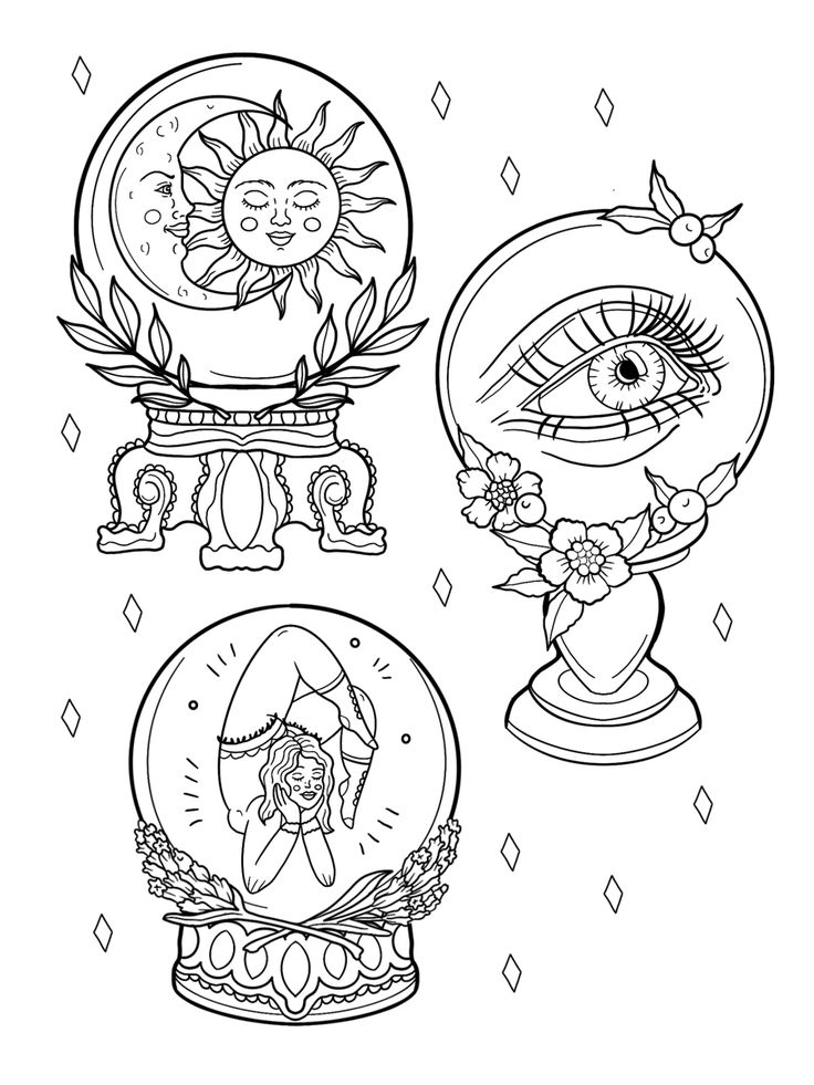 three different types of vases with sun and moon on them