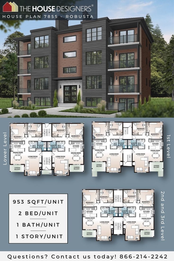 the house designers floor plan is shown in three different colors and sizes, including two story units