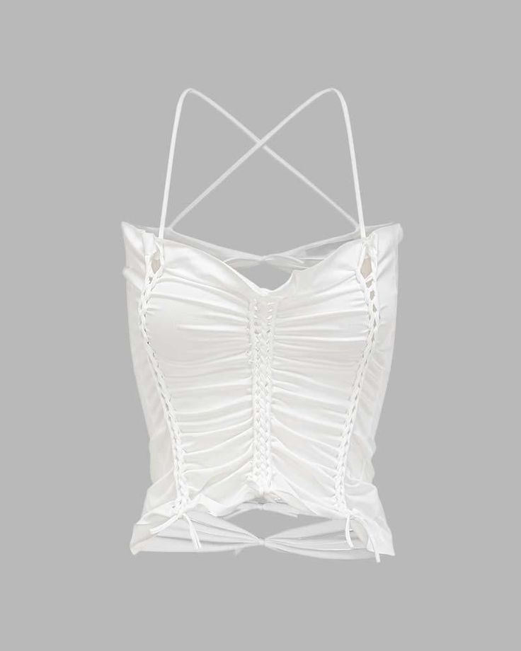 Details: Halter top with ruched designTop Length: CroppedSleeve Length: SleevelessMaterials:95% Polyester + 5% Spandex Hip Hop Fashion 90s, Clueless Fashion, Pop Culture Fashion, 90s Y2k Fashion, Outfit Grunge, 90s Hip Hop Fashion, Y2k Aesthetic Outfits, Layered Fashion, Futuristic Fashion