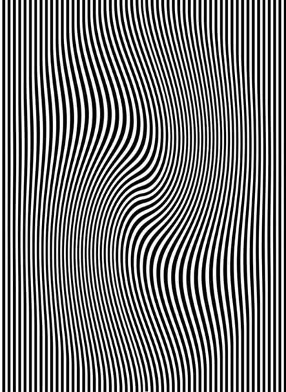 an abstract black and white background with wavy lines in the center, as if it were optical art