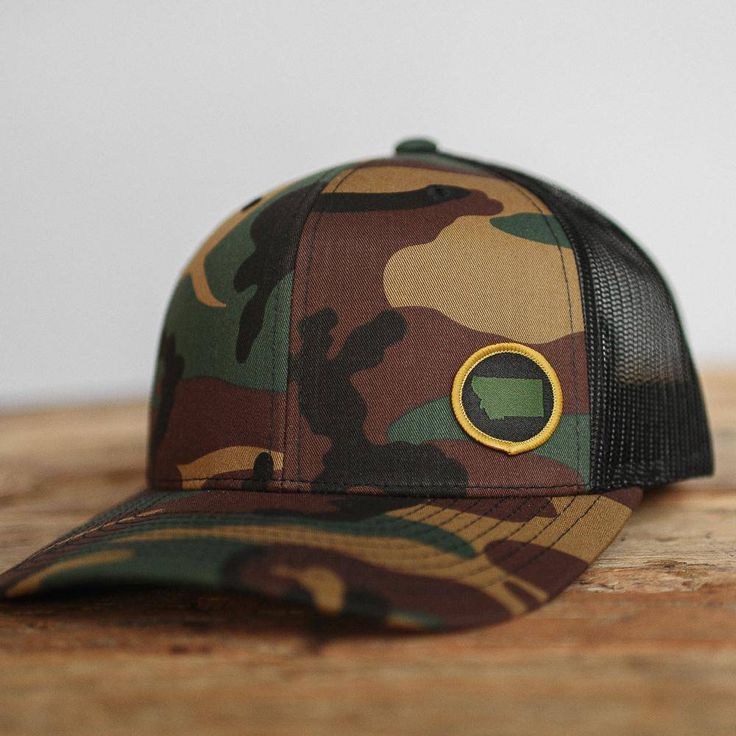 Montana State Circle Patch structured trucker hat in camo/black. A Montana Shirt Co original. Rugged and bold, just how we like it! Snapback hat, 6-Panel, mid-profile One size fits most Military Style Camouflage Snapback With Curved Brim, Camouflage Curved Bill Baseball Cap, Military Camouflage Snapback Hat With Curved Brim, Camouflage Trucker Baseball Cap, Camouflage Military Trucker Hat For Streetwear, Camouflage Trucker Baseball Cap With Flat Bill, Military Camouflage Trucker Hat With Curved Bill, Camouflage Trucker Snapback Hat, Military Style Adjustable Snapback Hat With Curved Bill