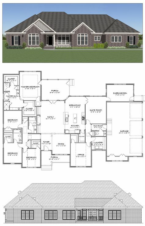 two story house plans with large windows and lots of room