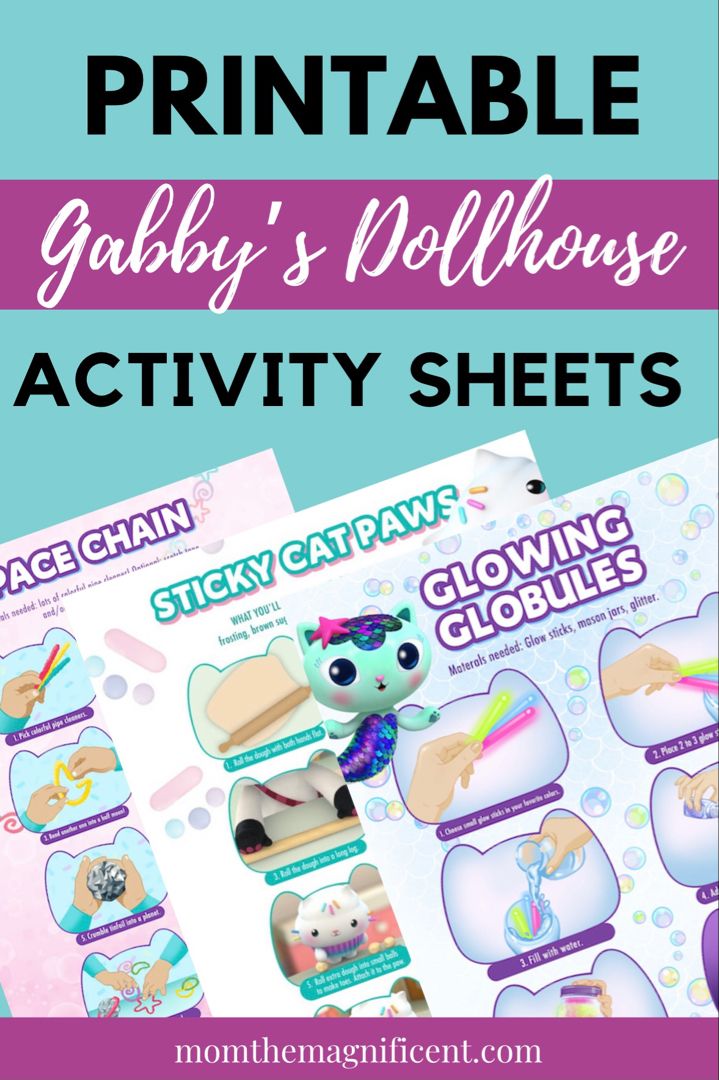 the printable baby's dollhouse activity sheets for toddlers to play with