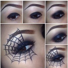 [ http://www.pinterest.com/toddrsmith/boo-who-adult-halloween-ideas/ ] - Halloween Makeup Spider Webs Halloween Makeup #halloween #makeup Hallowen Schminke, Spider Queen, Halloween Fest, Outfit 2020, Halloween Eye Makeup, Witch Makeup, Halloween Eyes, Queen Costume, Spider Girl