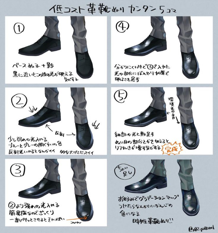 an image of different types of shoes and their names in various languages, including japanese characters