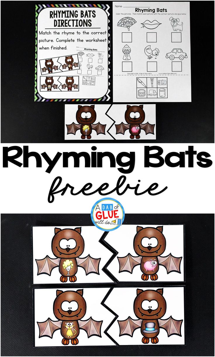 the rhyming bats freebie game is shown