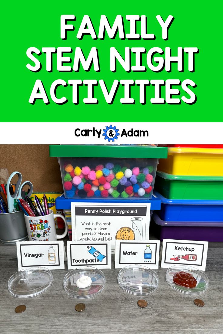 Plan an engaging Family STEM Night or Family STEAM Night with these 12 fun, hands-on and low-prep Family STEM Night Activities! No Prep Steam Activities, Steam Night Ideas Elementary, Family Steam Night Activities, Stem Family Night Activities, Stem Games Elementary, Steam Night Activities, Stem Ideas Elementary, Stem Night Activities Elementary, Fun Stem Activities Elementary