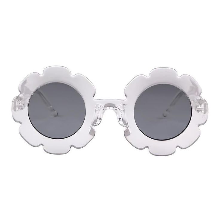 Round Flower Kids Sunglasses - TRANSPARENT GRAY - Save 30% Unique Facial Features, Plastic Store, Fashionable Sunglasses, Round Flower, Long Faces, Square Faces, Kids Sunglasses, Uv Light, Bel Air