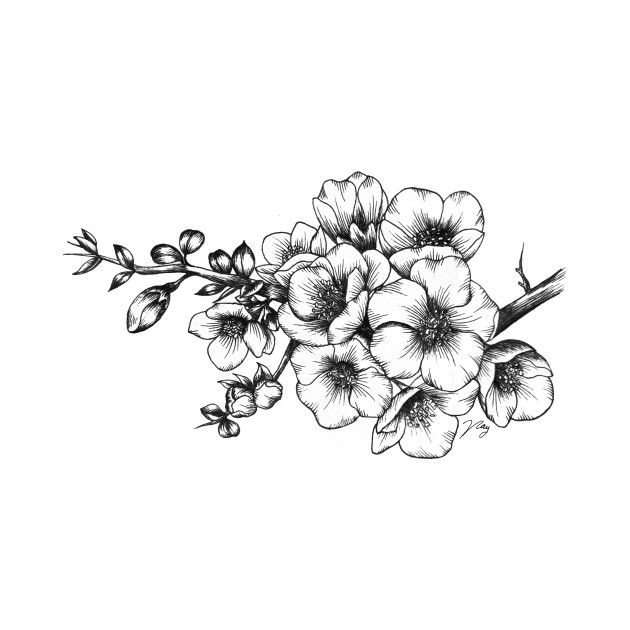 black and white drawing of flowers on a white background