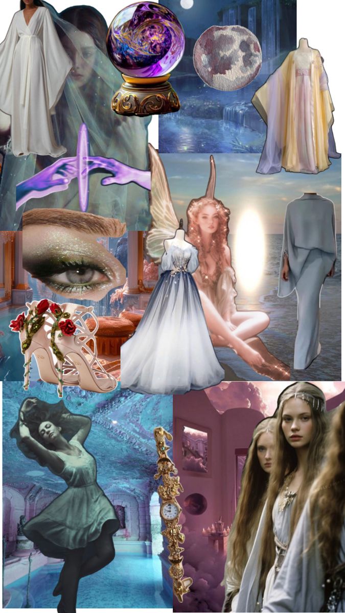 a collage of images with angels and other things