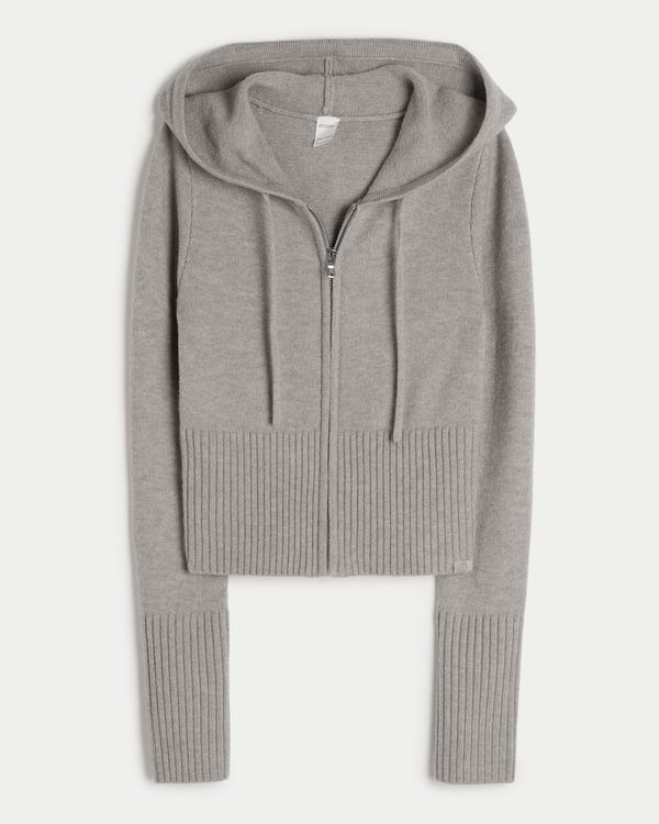 Women's Gilly Hicks Sweater-Knit Zip-Up Hoodie | Women's Tops | HollisterCo.com Matching Sweats, Knitted Loungewear, Fall Fit, Hollister Sweater, Gilly Hicks, School Clothes, Hoodie Women, Fantasy Gowns, Cozy Hoodie