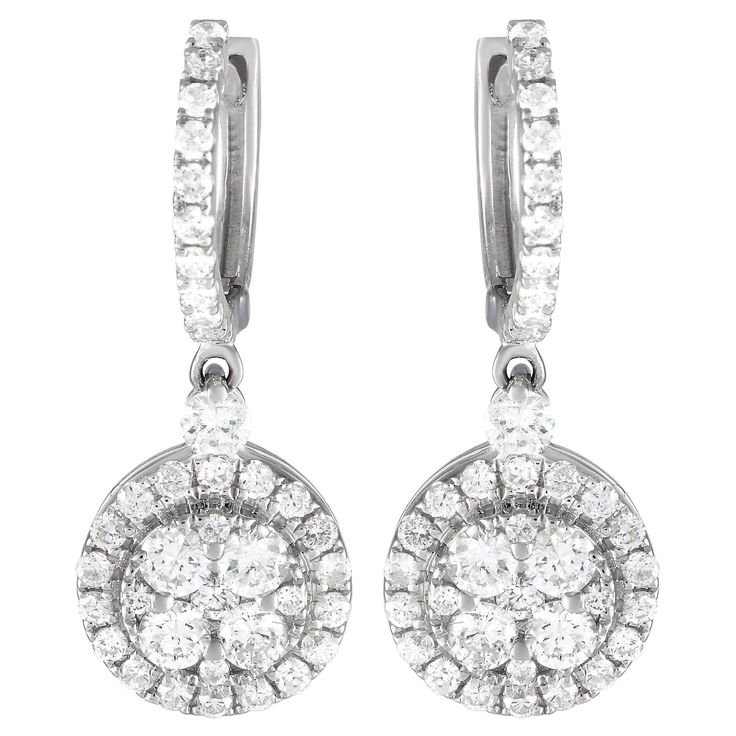 Add a touch of luxury to any ensemble with these elegant, understated earrings. Each one features a minimalist 18K white gold setting that measures 0.75 long by 0.45 wide. Sparkling diamonds with a total weight of 0.89 carats make them simply unforgettable.This jewelry piece is offered in brand new condition and includes a gift box. Gold Diamond Drop Earrings, White Gold Set, Luxury Earrings, White Gold Earrings, Royal Jewelry, Diamond Drops, Diamond Drop Earrings, Modern Earrings, Fine Jewellery Earrings