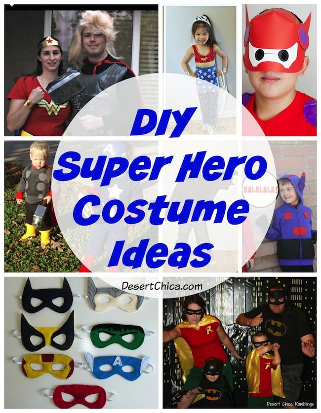 diy super hero costume ideas for kids and adults to make them look like they're