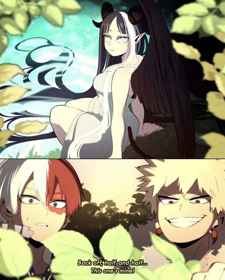 an anime scene with two women and one man looking at each other in the woods