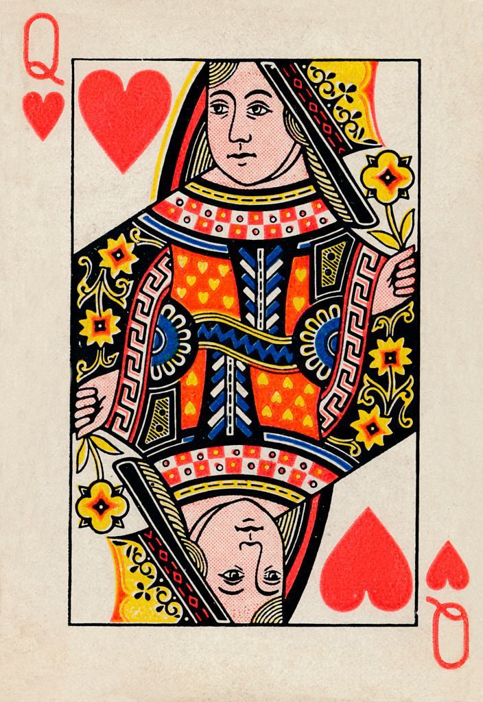 the queen of hearts playing card