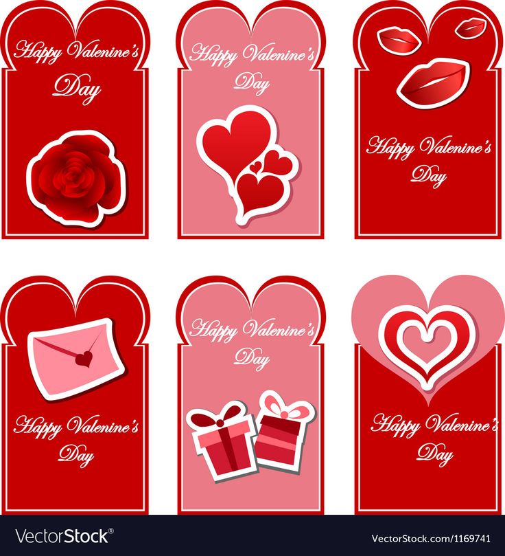 valentine's day tags with hearts and flowers