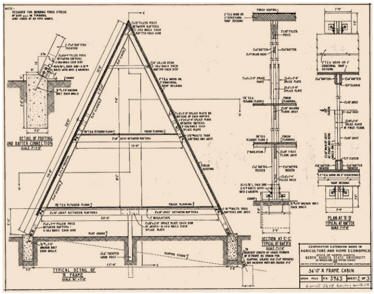 an architectural drawing shows the details of a triangular roof plan, with measurements and drawings on it