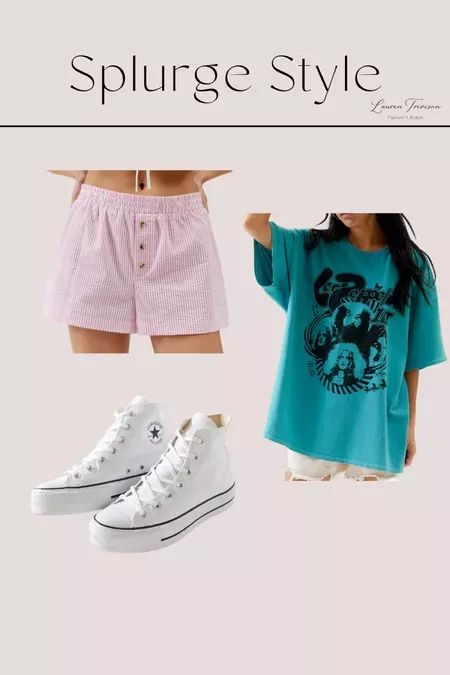 Splurge worthy casual spring outfit! Featuring the coolest band tee and the cutest boxer shorts!  #LTKstyletip #LTKmidsize #LTKfindsunder100 Casual Spring Outfit, Trendy Spring Outfits, Spring Inspiration, Casual Spring, Boxer Shorts, Spring Outfits Casual, Band Tees, Comfortable Outfits, Cool Bands