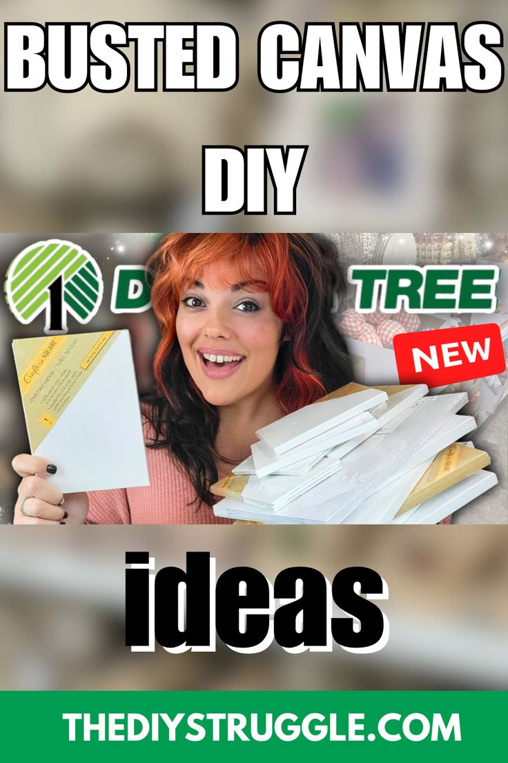 a woman holding up a pile of papers with the words busted canvass diy