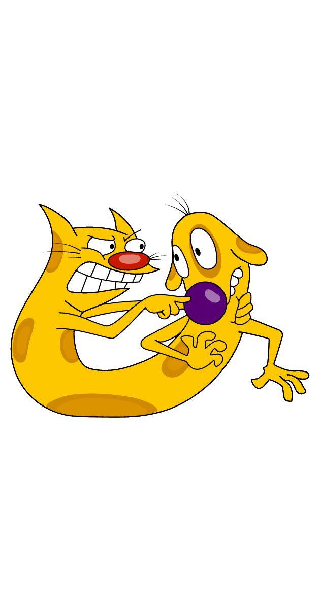 Yellow sticker with the cartoon character CatDog, where the Feline Сat is clearly dissatisfied with the behavior of the Canine Dog.. Original Cartoon Characters, Catdog Cartoon Drawing, Yellow Characters Cartoon, Catdog Cartoon Tattoo, 90s Cartoons Characters Drawings, Cartoon Characters Girl, Cartoon Characters Pfp, Y2k Pfps For Discord, Catdog Nickelodeon