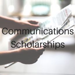 two hands are holding newspapers with the words, communications and scholarships