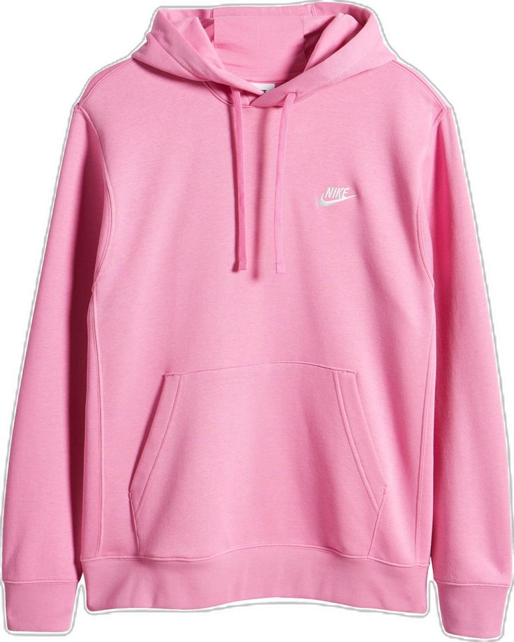 Cotton-rich fleece keeps you comfy in a street-ready hoodie with the classic Swoosh logo on the chest. 27" length (size Medium) Drawstring hood Kangaroo pocket 80% cotton, 20% polyester Machine wash, tumble dry Imported Sportswear Sweatshirt With Kangaroo Pocket For Spring, Spring Sportswear Sweatshirt With Kangaroo Pocket, Casual Sports Hoodie With Kangaroo Pocket, Nike Sporty Hoodie For Spring, Nike Sporty Spring Hoodie, Nike Casual Sweatshirt With Kangaroo Pocket, Pink Sports Sweats With Drawstring Hood, Sports Hoodie With Kangaroo Pocket In Pink, Pink Sweats With Drawstring Hood For Sports