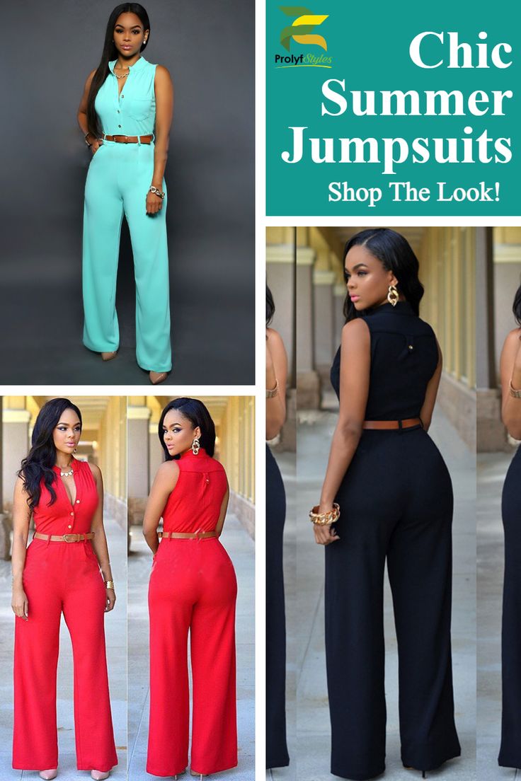 This elegant sleeveless jumpsuit is a must-have for any woman's summer wardrobe. It's a cute and casual outfit, perfect for hot summer days. Pair it with sandals and a sun hat for a chic and effortless look. The trendy cut and comfortable fit make it a versatile piece that can be dressed up with heels and statement jewelry for a night out. Don't miss out on this essential women's summer outfit. Summer Sleeveless Pantsuit For Office, Chic Sleeveless Jumpsuits And Rompers For Office, Chic Sleeveless Jumpsuits For Office, Sleeveless Summer Pantsuit For Office, Sleeveless Fitted Pantsuit For Going Out, Summer Sleeveless Office Pantsuit, Chic Sleeveless Office Jumpsuits And Rompers, Sleeveless Summer Office Pantsuit, Chic Stretch Jumpsuit For Workwear