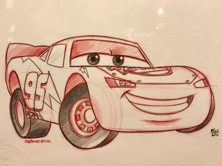 a drawing of a cartoon character from the disney pixar movie cars is shown