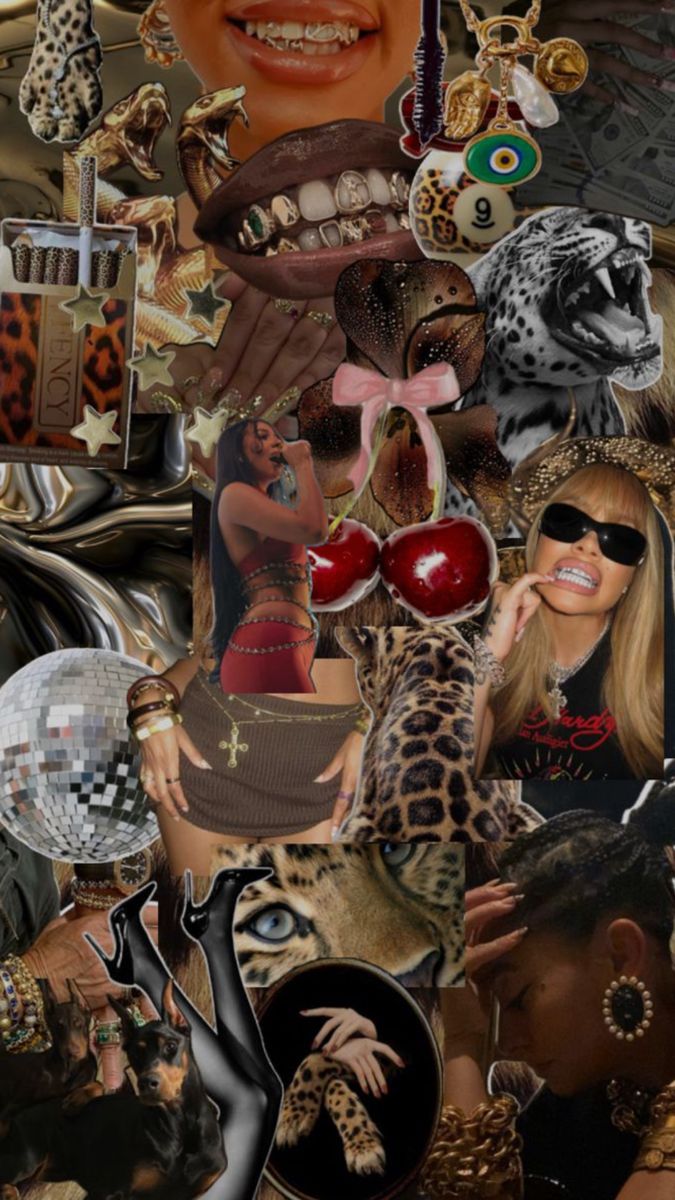 #collage #leopardprint #aesthetic #cherryred #darkred #coolgirl #goldjewellery #wallpaper #background Badies Wallpaper, Glamor Wallpapers, Black Witch Aesthetic, Vision Collage, Cute Backgrounds For Iphone, Ball Aesthetic, Feminine Energy Aesthetic, Halloween Wallpaper Cute, Iphone Black