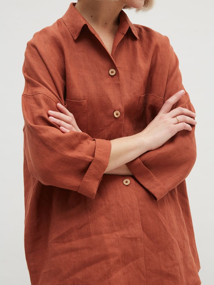 Oversized Linen Shirt, Drop Shoulder Shirt, Shirt Linen, Linen Blouse, Linen Clothes, Linen Pants, Look Fashion, Linen Shirt, Drop Shoulder