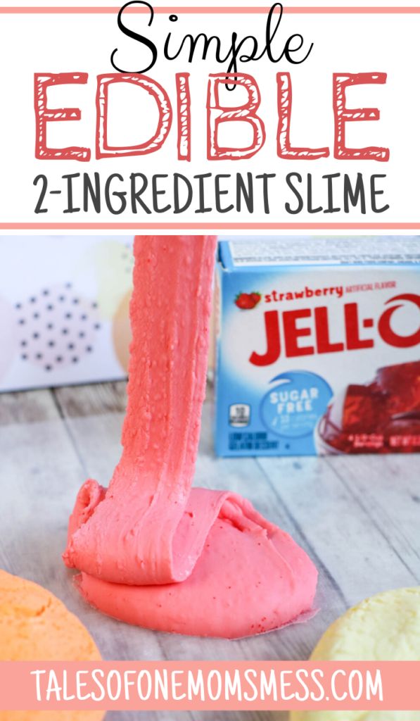 a pink slime is being made with jell - o's simple edible ingredients