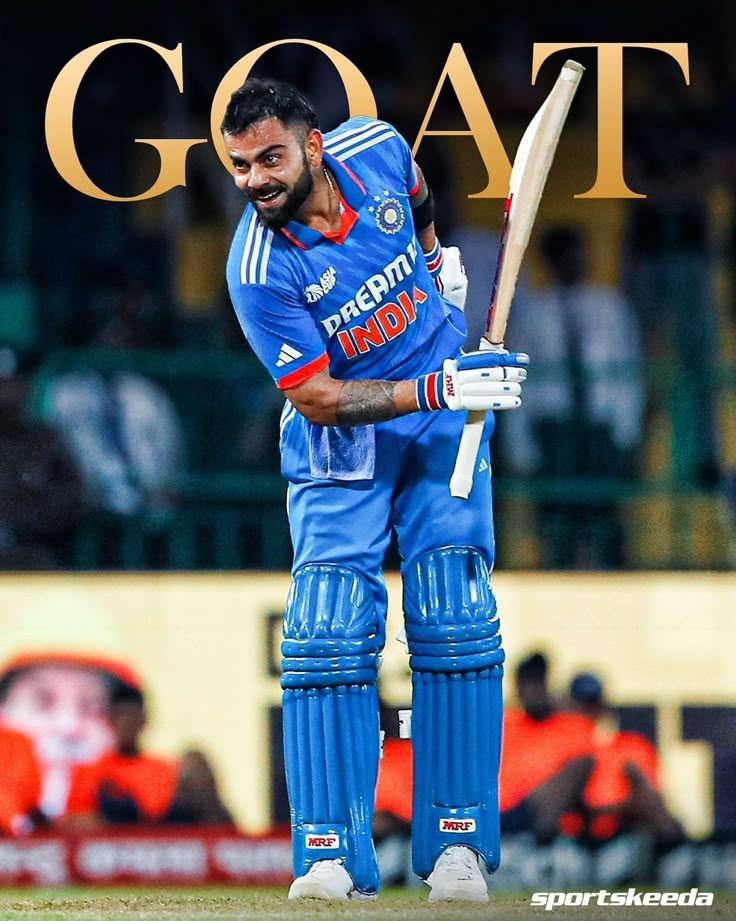 a man holding a cricket bat on top of a field