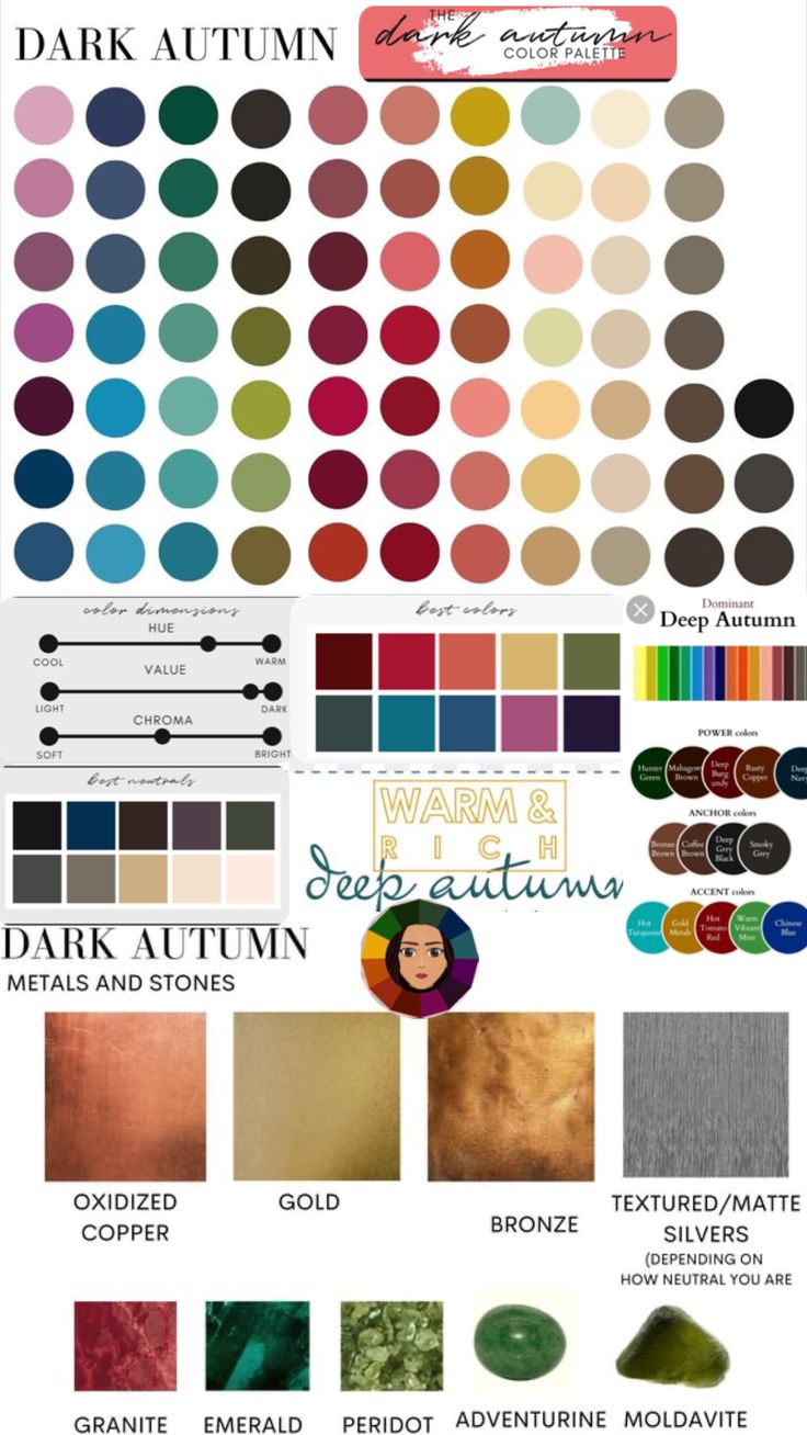 the color chart for dark autumn