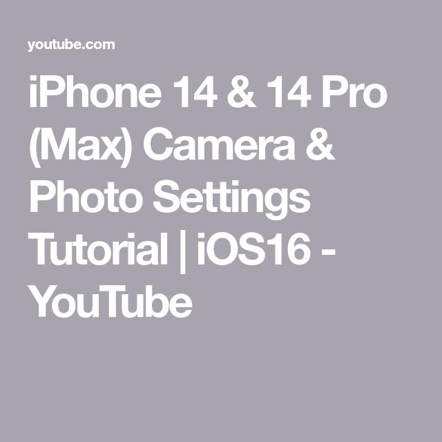 iPhone 14 & 14 Pro (Max) Camera & Photo Settings Tutorial | iOS16 - YouTube Photo Settings, Ipad Essentials, Photo Techniques, Ways To Get Money, Ios 15, Video Setting, Iphone Pro, Sports Camera, Iphone Camera