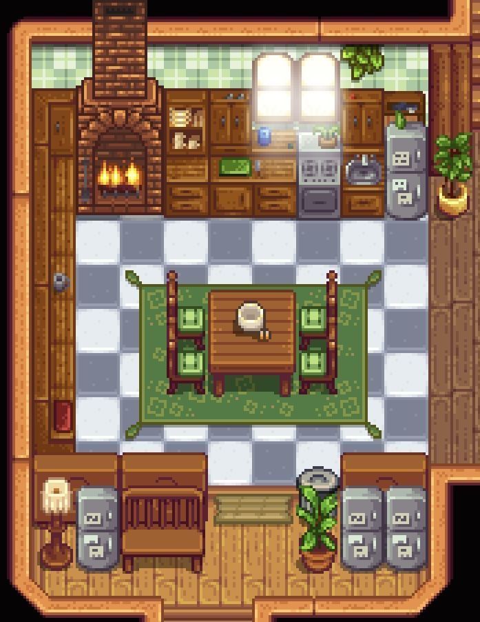 an overhead view of a kitchen and living room in the nintendo game mario kart