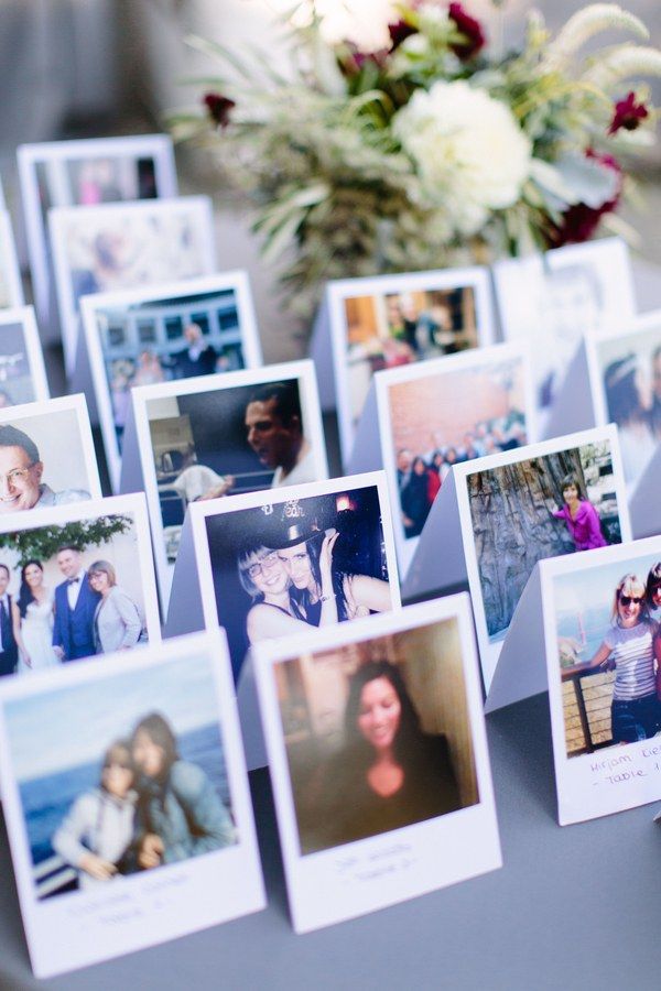 a bunch of pictures are on the table with some words in them that read weddingwire