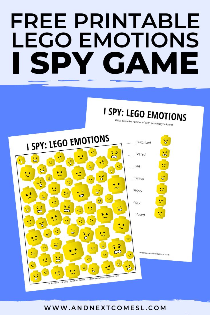 the free printable lego emotions i spy game