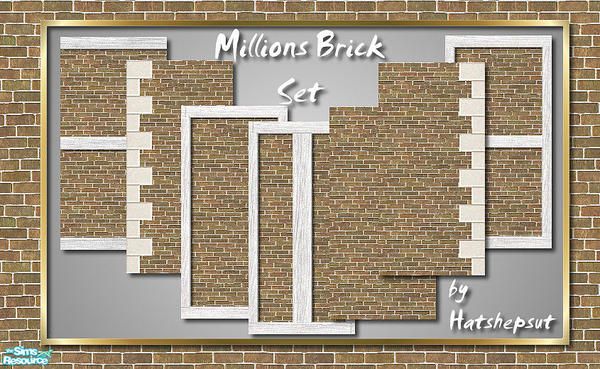 a brick wall with three windows and the words mullions brick set