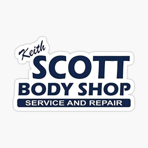 scott body shop sticker with the words scott body shop service and repair on it